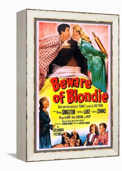 Beware of Blondie-null-Framed Stretched Canvas