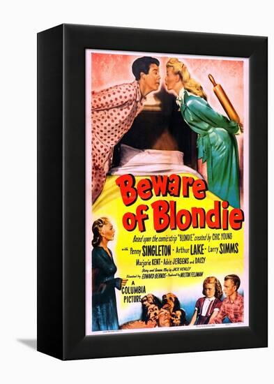 Beware of Blondie-null-Framed Stretched Canvas