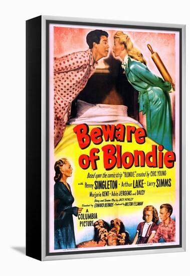 Beware of Blondie-null-Framed Stretched Canvas