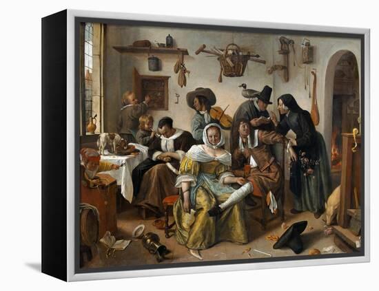 Beware of Luxury ("In Weelde Siet Toe")-Jan Havicksz. Steen-Framed Premier Image Canvas