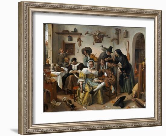 Beware of Luxury ("In Weelde Siet Toe")-Jan Havicksz. Steen-Framed Giclee Print