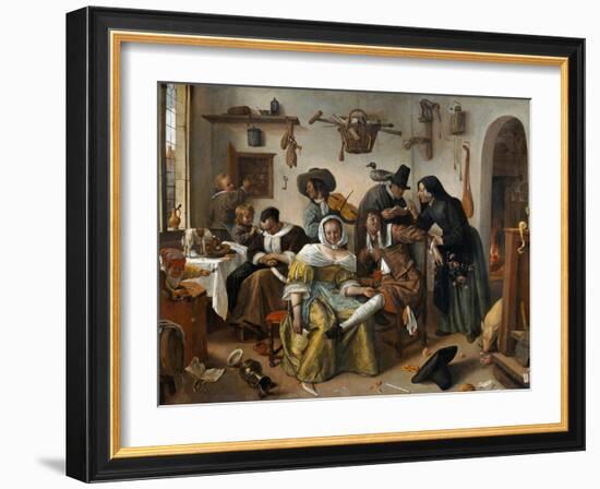 Beware of Luxury ("In Weelde Siet Toe")-Jan Havicksz. Steen-Framed Giclee Print