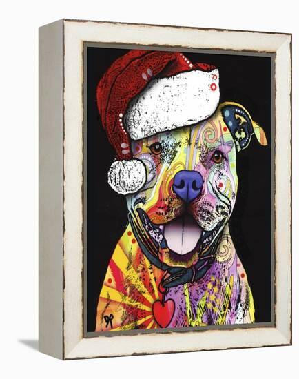 Beware of Pit Bulls Christmas Edition-Dean Russo-Framed Premier Image Canvas