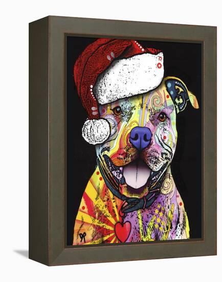 Beware of Pit Bulls Christmas Edition-Dean Russo-Framed Premier Image Canvas