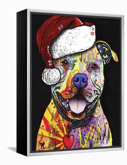 Beware of Pit Bulls Christmas Edition-Dean Russo-Framed Premier Image Canvas