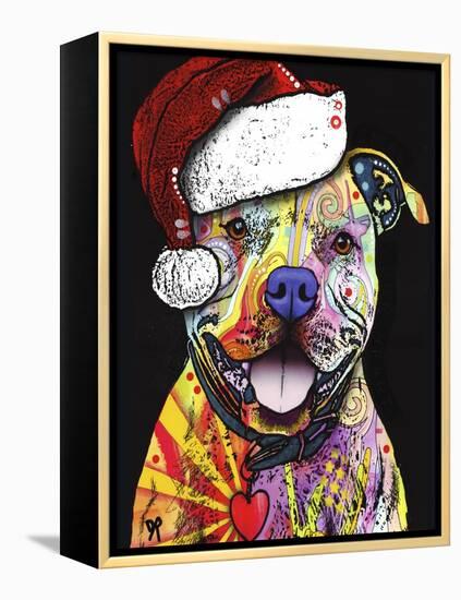 Beware of Pit Bulls Christmas Edition-Dean Russo-Framed Premier Image Canvas