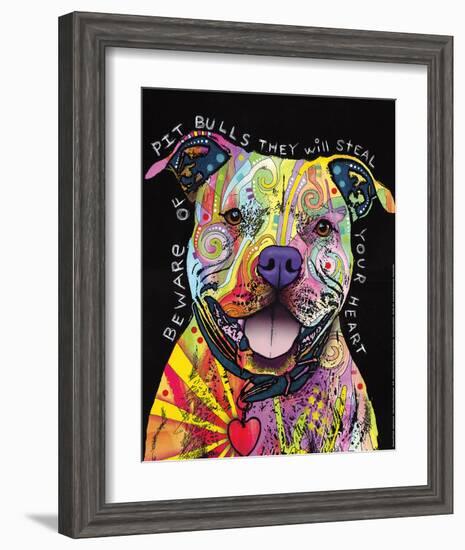 Beware of Pit Bulls-Dean Russo-Framed Art Print