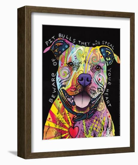 Beware of Pit Bulls-Dean Russo-Framed Art Print