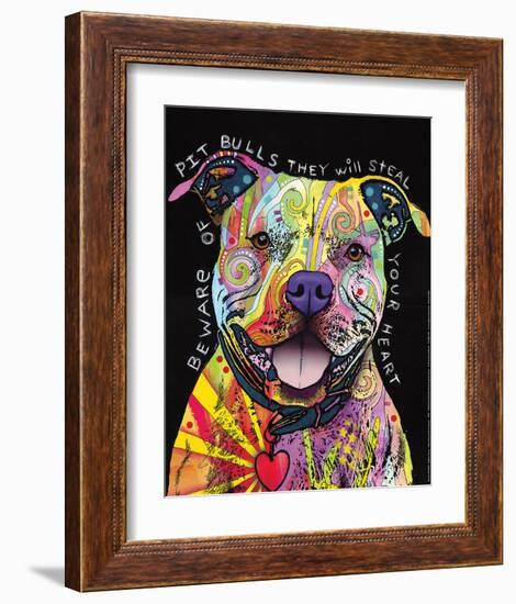 Beware of Pit Bulls-Dean Russo-Framed Art Print