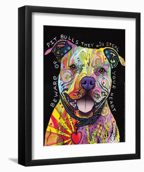 Beware of Pit Bulls-Dean Russo-Framed Art Print