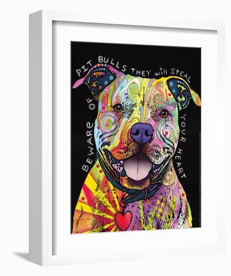 Beware of Pit Bulls-Dean Russo-Framed Art Print