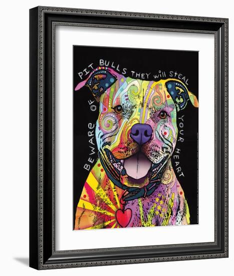 Beware of Pit Bulls-Dean Russo-Framed Art Print