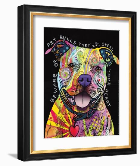 Beware of Pit Bulls-Dean Russo-Framed Art Print