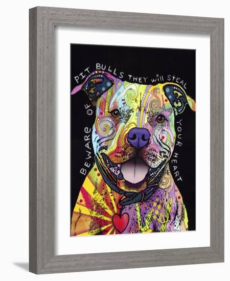 Beware of Pit Bulls-Dean Russo-Framed Giclee Print