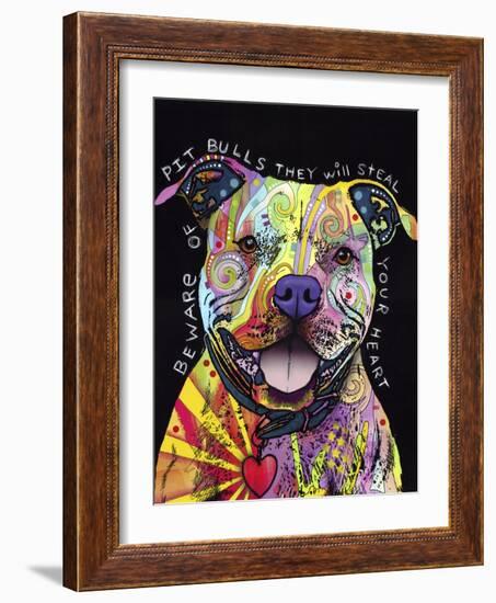 Beware of Pit Bulls-Dean Russo-Framed Giclee Print