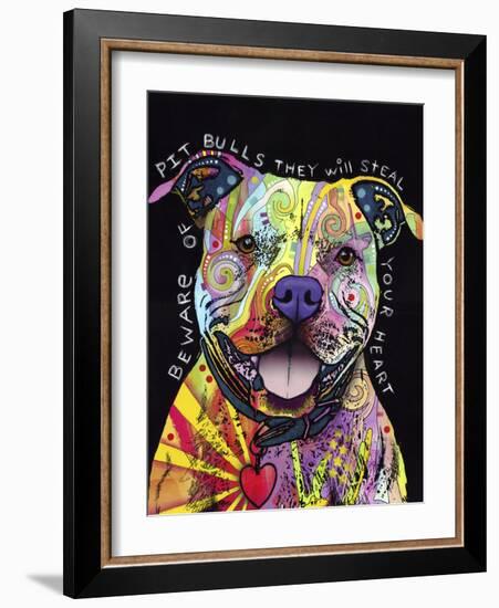 Beware of Pit Bulls-Dean Russo-Framed Giclee Print