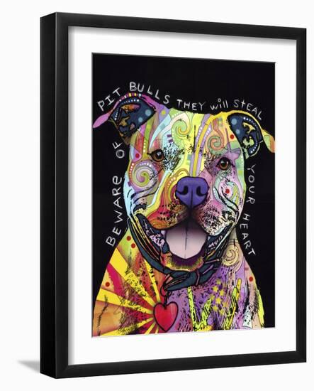 Beware of Pit Bulls-Dean Russo-Framed Giclee Print