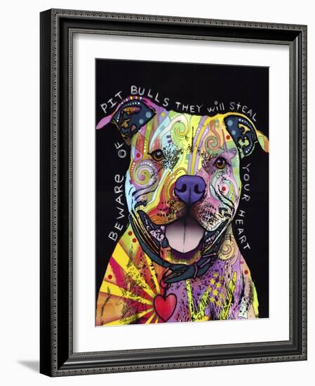 Beware of Pit Bulls-Dean Russo-Framed Giclee Print