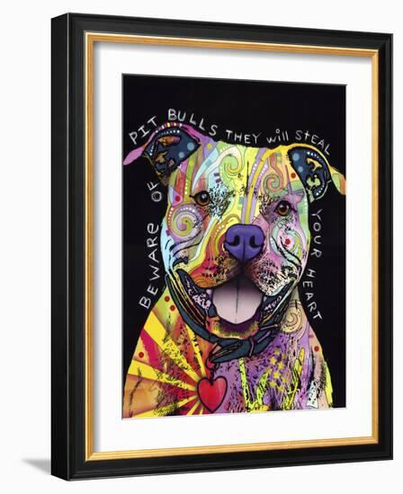 Beware of Pit Bulls-Dean Russo-Framed Giclee Print