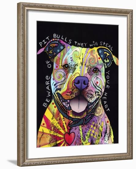 Beware of Pit Bulls-Dean Russo-Framed Giclee Print