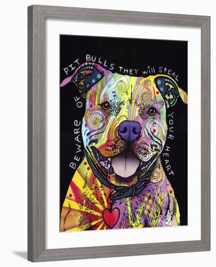 Beware of Pit Bulls-Dean Russo-Framed Giclee Print