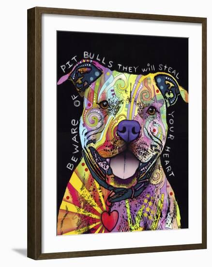 Beware of Pit Bulls-Dean Russo-Framed Giclee Print