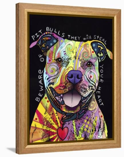 Beware of Pit Bulls-Dean Russo-Framed Premier Image Canvas