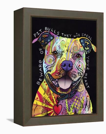 Beware of Pit Bulls-Dean Russo-Framed Premier Image Canvas