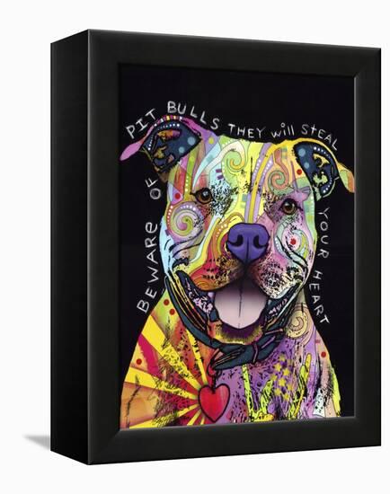 Beware of Pit Bulls-Dean Russo-Framed Premier Image Canvas