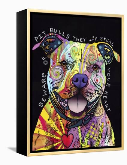 Beware of Pit Bulls-Dean Russo-Framed Premier Image Canvas