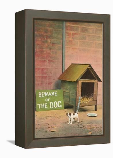 Beware of The Dog-null-Framed Stretched Canvas