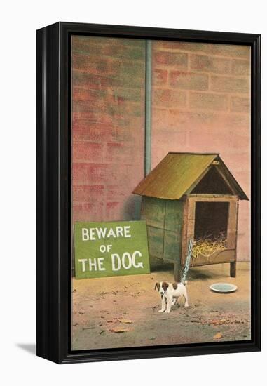 Beware of The Dog-null-Framed Stretched Canvas