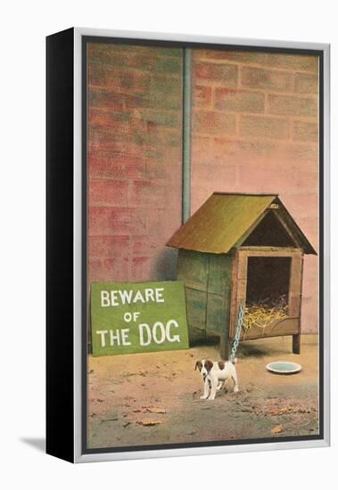 Beware of The Dog-null-Framed Stretched Canvas