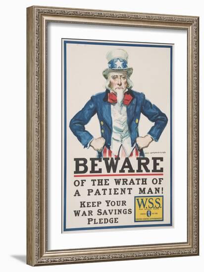 Beware of the Wrath of a Patient Man! Poster-James Montgomery Flagg-Framed Giclee Print