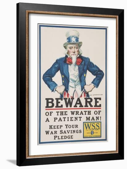 Beware of the Wrath of a Patient Man! Poster-James Montgomery Flagg-Framed Giclee Print