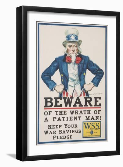 Beware of the Wrath of a Patient Man! Poster-James Montgomery Flagg-Framed Giclee Print