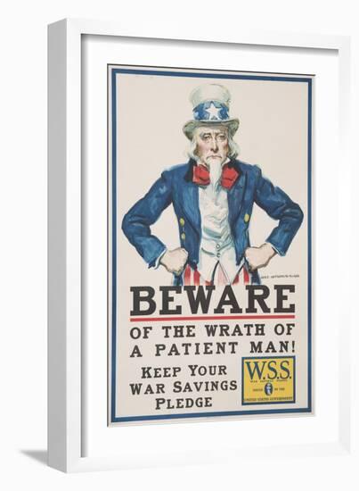 Beware of the Wrath of a Patient Man! Poster-James Montgomery Flagg-Framed Giclee Print