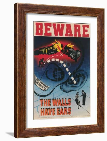 Beware, the Walls Have Ears-null-Framed Art Print