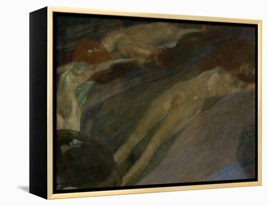 Bewegtes Wasser (Moving Water)-Gustav Klimt-Framed Premier Image Canvas