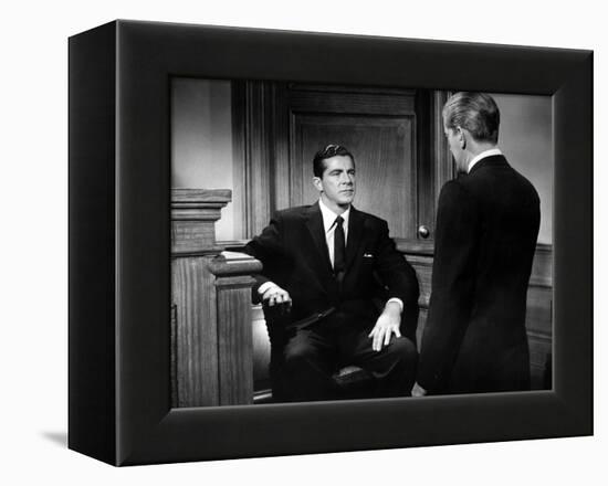 BEYOND A REASONABLE DOUBT, 1956 directed by FRITZ LANG Dana Andrews (b/w photo)-null-Framed Stretched Canvas
