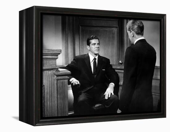 BEYOND A REASONABLE DOUBT, 1956 directed by FRITZ LANG Dana Andrews (b/w photo)-null-Framed Stretched Canvas