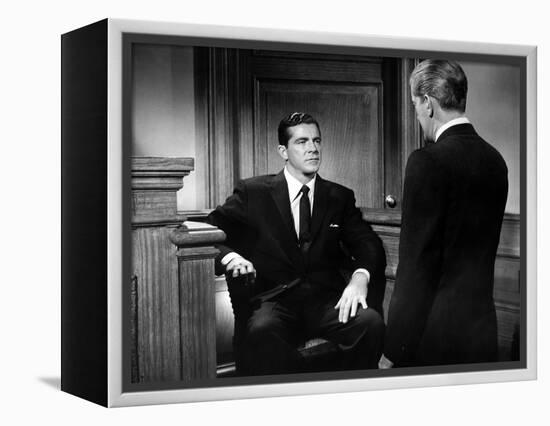 BEYOND A REASONABLE DOUBT, 1956 directed by FRITZ LANG Dana Andrews (b/w photo)-null-Framed Stretched Canvas