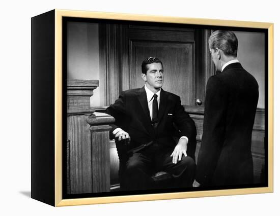 BEYOND A REASONABLE DOUBT, 1956 directed by FRITZ LANG Dana Andrews (b/w photo)-null-Framed Stretched Canvas