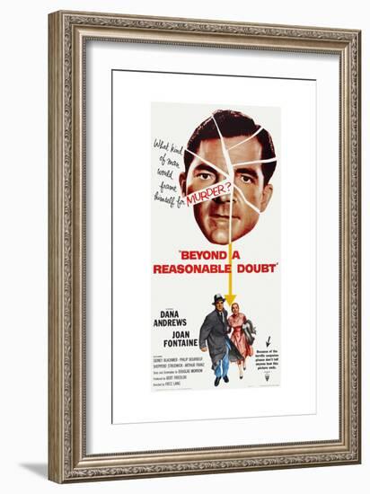 Beyond a Reasonable Doubt, Top: Dana Andrews; Bottom: Dana Andrews, Joan Fontaine, 1956-null-Framed Premium Giclee Print