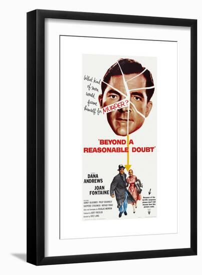 Beyond a Reasonable Doubt, Top: Dana Andrews; Bottom: Dana Andrews, Joan Fontaine, 1956-null-Framed Premium Giclee Print