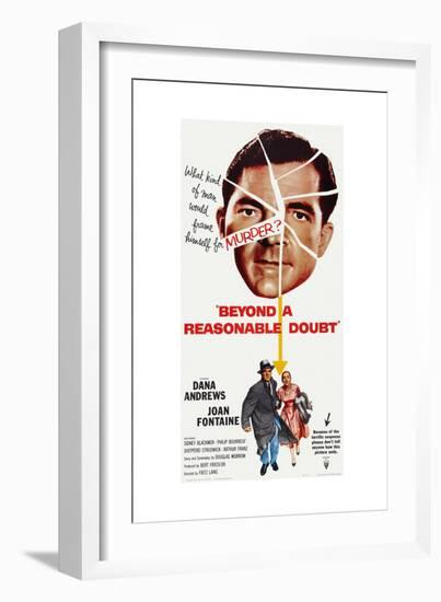 Beyond a Reasonable Doubt, Top: Dana Andrews; Bottom: Dana Andrews, Joan Fontaine, 1956-null-Framed Premium Giclee Print