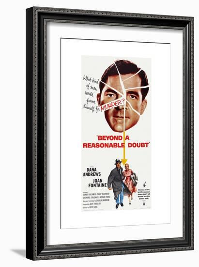 Beyond a Reasonable Doubt, Top: Dana Andrews; Bottom: Dana Andrews, Joan Fontaine, 1956-null-Framed Premium Giclee Print