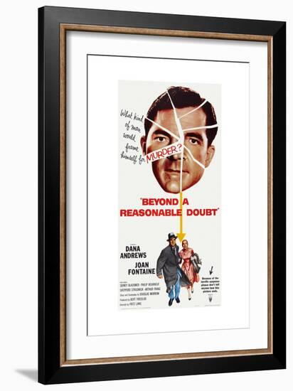 Beyond a Reasonable Doubt, Top: Dana Andrews; Bottom: Dana Andrews, Joan Fontaine, 1956-null-Framed Art Print