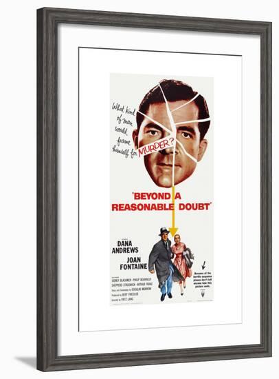 Beyond a Reasonable Doubt, Top: Dana Andrews; Bottom: Dana Andrews, Joan Fontaine, 1956-null-Framed Art Print