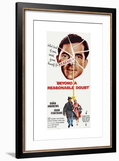 Beyond a Reasonable Doubt, Top: Dana Andrews; Bottom: Dana Andrews, Joan Fontaine, 1956-null-Framed Art Print